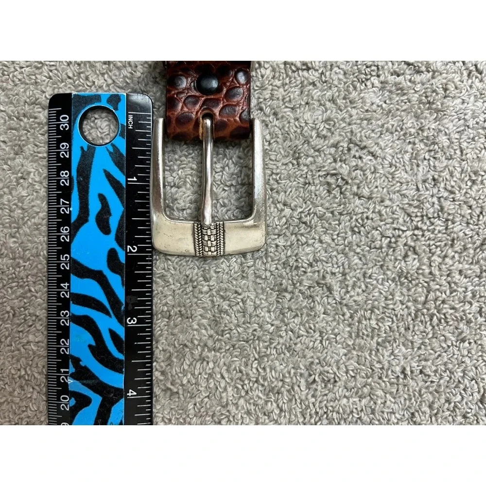 Belts.com Mens Brown Alligator Embossed Italian Calfskin Leather Belt Size 44